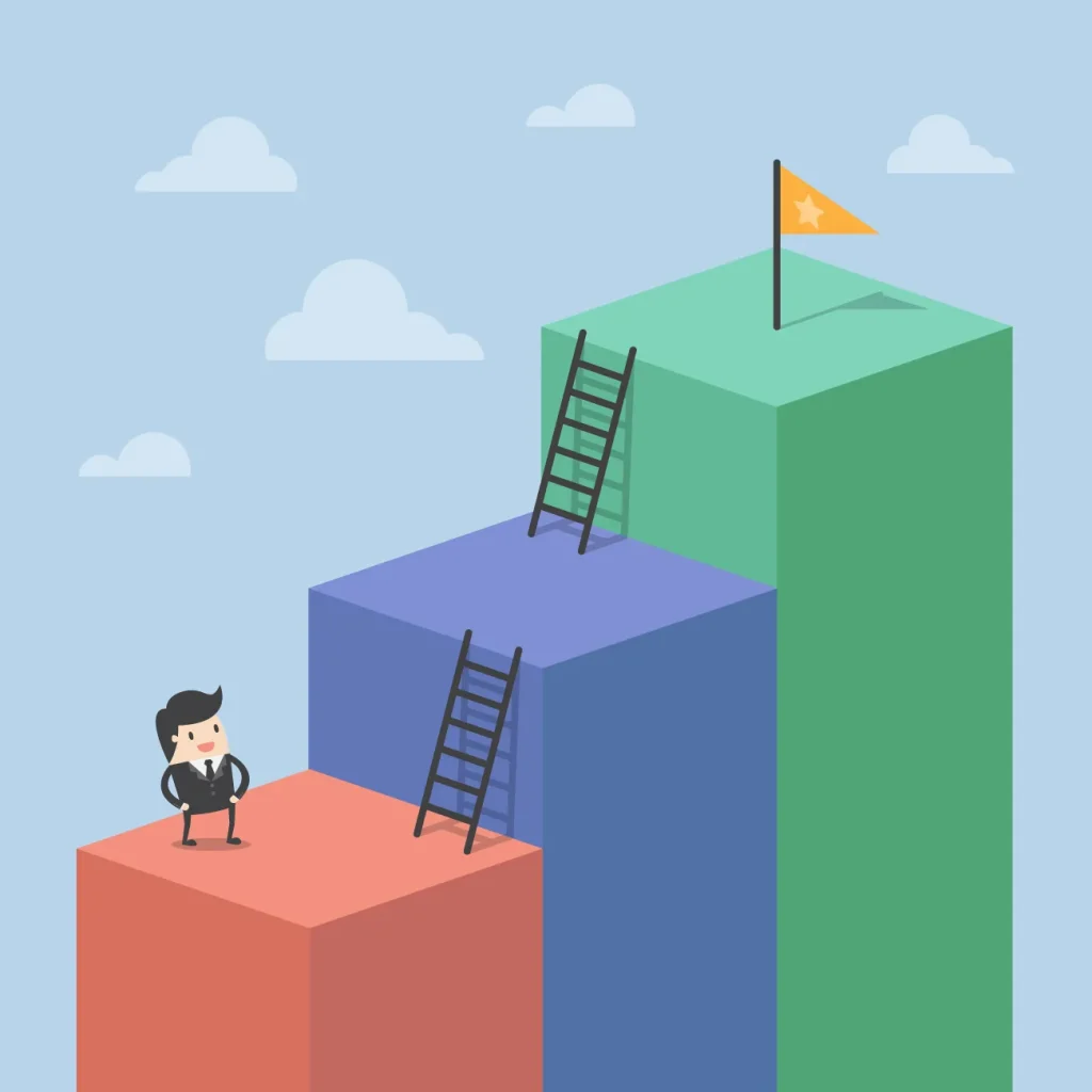 Growth climb barchart flag 3d