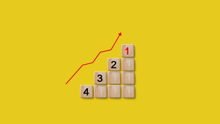 Growth stairs arrow yellow